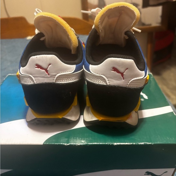 Puma Red, Blue, and Yellow Sneakers. Big kids size 7 fits women’s 8.5 or 9. - Picture 3 of 5